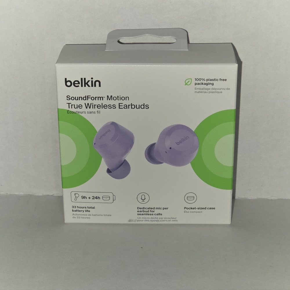 Belkin SoundForm Bolt True Wireless Earbuds w/ USB-C Fast Charging - Lavender